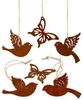 LB H&F Lilienburg Hängedekoration 6er SET Schmetterling Vogel Vögel Dekohänger Fensterhänger (Hänger Rostanhänger Rostschmuck Rostdeko Rostfigur für Hängezweig Hängeast, Metallhänger Fensterschmuck Hängedeko Dekoanhänger zum aufhängen), Fensterdeko Frü... Bild 2