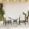 vidaXL Gartenstühle mit Kissen 2 Stk. Schwarz Poly Rattan 365152 Bild 3