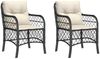 vidaXL Gartenstühle mit Kissen 2 Stk. Schwarz Poly Rattan 365152 Bild 2