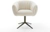 Drehstuhl Jada-Flex Teddystoff Beige Fußkreuz Effektfinish Titan 360° drehbar Wippfunktion Taschenfederkern Bild 2
