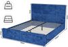 Flieks Polsterbett 160x200cm, Doppelbett mit weicher Kopfteil und hydraulischem Stauraum, Samt, Blau Bild 4
