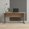 Dmora Schreibtisch Ascorbato, Mehrzweckschreibtisch, Bürotisch für PC, Eckschreibtisch, 150x80 h75 cm, Grau und Eiche Bild 2