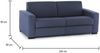 Dmora 3-Sitzer Schlafsofa Estia, Wohnzimmersofa mit drehbarer Öffnung aus gepolstertem Stoff, Standardarmlehnen, 100 % Made in Italy, 220 x 95 x 90 cm, Blau Bild 3