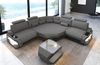 Mini Stoff Ecksofa Asti L Form - Mikrofaserstoff - hellgrau-schwarz Bild 3