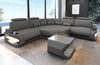 Mini Stoff Ecksofa Asti L Form - Mikrofaserstoff - hellgrau-schwarz Bild 2