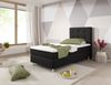 Boxspringbett Köln Plus 90x200 cm Webstoff Schwarz mit Topper-Optik Bild 2