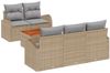 vidaXL Gartensofa-set mit Kissen 6 pcs Beige Poly-Rattan 3347518 Bild 2