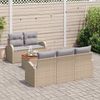 vidaXL Gartensofa-set mit Kissen 6 pcs Beige Poly-Rattan 3347518 Bild 3