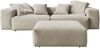 KAWOLA Sofa CELESTE 4-Sitzer mit Hocker Cord cremeweiß 72 x 114 x 302 cm Bild 3