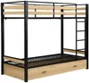 Vente-unique - CASIDIA Bett Metall SchwarzBeige - B 100 cm x H 170 cm x L 200 cm Bild 2