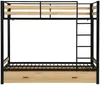 Vente-unique - CASIDIA Bett Metall SchwarzBeige - B 100 cm x H 170 cm x L 200 cm Bild 3