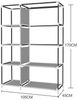 JEOBEST Stoffschrank Kleiderschrank mit Überzug aus Vliesstoff, Kleiderstange (Stück, 1-St) 6 Ablagen 105 x 45 x 170 cm Bild 3