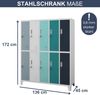 Umkleideschrank Spind BARTEK - 10 Abteile, Etikettenhalter Lüftungsschlitze | Umkleidespind Schließfachschrank Garderobenspind, 172x136x45cm Mehrfarbig Bild 2