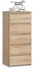 Home Collective Kommode 40 cm breit Holz Highboard Sideboard für Flur Schlafzimmer Wohnzimmer (Mehrzweckschrank Schrank schmal Kommode Schlafzimmer mit Schubladen), Kinderzimmer Organizer, 92 cm hoch mit 5 Schubladen sonoma Eiche Bild 5