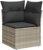 vidaXL 4-tlg. Garten-Sofagarnitur mit Kissen Hellgrau Poly Rattan 3222271 Bild 4