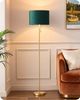 EDISHINE LED Stehlampe Wohnzimmer, LED wechselbar, warmweiß, Vintage Stehleuchte mit grünem Lampenschirm, Gold, 145cm Bild 1