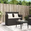 vidaXL Gartenbank mit Kissen Schwarz Poly Rattan 365760 Bild 3