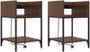 vidaXL Nachttisch mit Regal 2 pcs Braun Eichen-Optik 40 x 40 x 61 cm 859479 Bild 2
