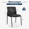 Konferenzstühle 2er Set stapelbare Besucherstühle ohne Armlehnen 63 x 52 x 84 cm Schwarz Bild 3