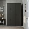 Roomart Waschmaschinenschrank - DORA-I- 115 cm breit - Wasch- & Trocknerschrank mit Türen & Ausziehbrett, Waschmaschinen-Überbau für Waschküche & Hauswirtschaftsraum • Schwarz-Eiche Bild 5