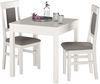 Gepolsterte kleine Essgruppe Tisch 2 Stühle Kiefer Massivholz weiß-grau 90.70-50 A W Set 25 Bild 2