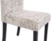 4er-Set Esszimmerstuhl Stuhl Küchenstuhl Littau ~ Textil mit Schriftzug, creme, dunkle Beine Bild 5