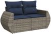 vidaXL 6-teiliges Gartensofa-Set mit Kissen, grau, Polyrattan 3221720 Bild 4