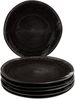Reactive Glaze Black 6er Set Speiseteller 26cm 6 Pers. Essteller Schwarz Platte Bild 2
