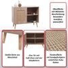 Kommode HWC-M39, Schrank Highboard, Staufach, Kubu Rattan Holz Melamin, 67 x 80 x 38 cm Eiche-Optik Bild 2