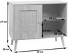 Kommode HWC-M39, Schrank Highboard, Staufach, Kubu Rattan Holz Melamin, 67 x 80 x 38 cm Eiche-Optik Bild 3
