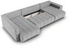 Wohnlandschaft Schlafsofa ARMANDA in Stoff Blur Silbergrau langer Schenkel Links Bild 2