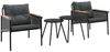 vidaXL 4-tlg. Balkonmöbel Set mit Kissen Schwarz Stahl 4009302 Bild 2