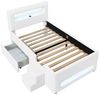MODFU Kinderbett Modernes Komfortbett (mit LED-Leisten & Schublade,Kunstleder, 1-tlg, 218 x 97 x 95), mit Treppe Bild 4
