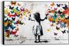 Reinders! Wandbild Wolke von Schmetterlingen, Kinderzimmer - Mädchen - Mehrfarbig - MDF - Street Art - 90x60 cm Bild 5