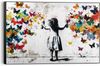 Reinders! Wandbild Wolke von Schmetterlingen, Kinderzimmer - Mädchen - Mehrfarbig - MDF - Street Art - 90x60 cm Bild 4