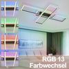 ZMH Deckenlampe LED Deckenleuchte Wohnzimmer - 50W Dimmbar Schlafzimmerlampe RGB Farbwechsel Schwarz Modern Wohnzimmerlampe mit Fernbedienung Flur Deckenleuchten Eckig für Küche Schlafzimmer Bild 4