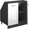 Küchenschrank für Dachschrägen R-Line Weiß Hochglanz 80 cm mit 2 Türen, Schrankkorpus 60 cm Tiefe Vicco Bild 3