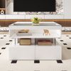 Höhenverstellbarer Couchtisch mit LED-Beleuchtung & Lift-Top in Weiß - 70x67x57 cm Bild 3