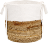 Textilkorb Baumwolle Jute weiß naturfarben 2er Set BELLPAT Bild 4