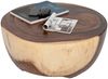Suar Couchtisch WINNY Natural ca. D75cm Wohnzimmertisch Massivholztisch Unikat Bild 2