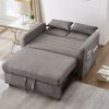 2-Sitzer Schlafsofa ausziehbar Baumwoll-Leinen, verstellbare Rückenlehne, Doppelbett Sofa für Wohnzimmer,Grau Bild 4