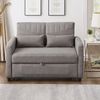 2-Sitzer Schlafsofa ausziehbar Baumwoll-Leinen, verstellbare Rückenlehne, Doppelbett Sofa für Wohnzimmer,Grau Bild 3