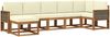 vidaXL Outdoor-Sofagarnitur mit Kissen 7 pcs Natur und Creme Polyester 3385386 Bild 2