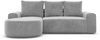 Stoff Ecksofa Gomera L-Form Kurz - Samtstoff - Hellgrau - Links Bild 3