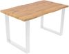 Esstisch Baumkante Holz-Optik Wildeiche 140 x 80 U-Gestell weiß JOSY 142463987 Bild 2