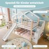 Etagenbett 90×200 cm mit Rausfallschutz, Rutsche und Treppe mit Stauraum, Weiß, ohne Matratze Bild 4