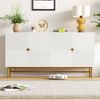 Sideboard 160x40x82 cm, modernes mattes Holzdekor mit 3 Schubladen und 2 Türen,Weiß Bild 5