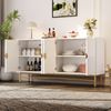 Sideboard 160x40x82 cm, modernes mattes Holzdekor mit 3 Schubladen und 2 Türen,Weiß Bild 3