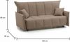 Dmora 2-Sitzer Schlafsofa Alaric, Sofa mit Trolley-Öffnung aus gepolstertem Stoff, Standardarmlehnen, 100 % Made in Italy, 150 x 90 x 85 cm, Taupe Bild 3