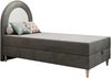 Kinderbett NEST, Boxspringbetten für Kinderzimmer, Jugendbett, Einzelbett mit Matratze 90 x 180 cm - Dunkelgrau Velvet - Topper Visco Bild 4